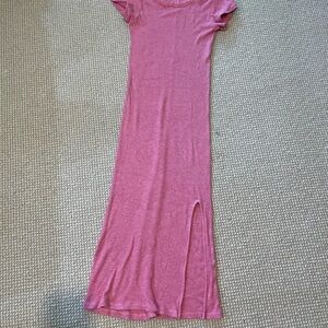Monrow short sleeve midaxi dress M in baby pink